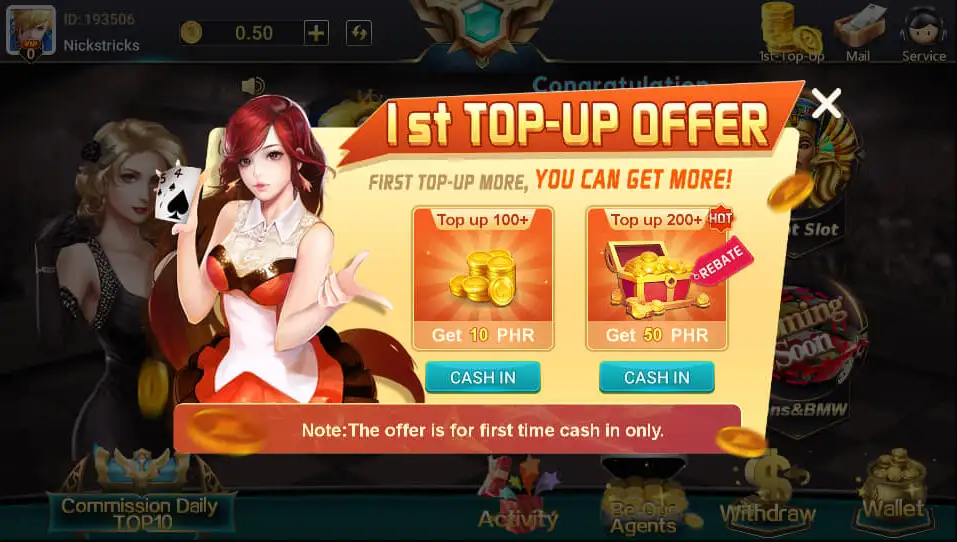Phoenix Online Casino top up offer Game